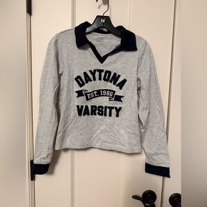 Cotton On Women’s size small (S) Daytona Varsity Cropped Long Sleeve Shirt